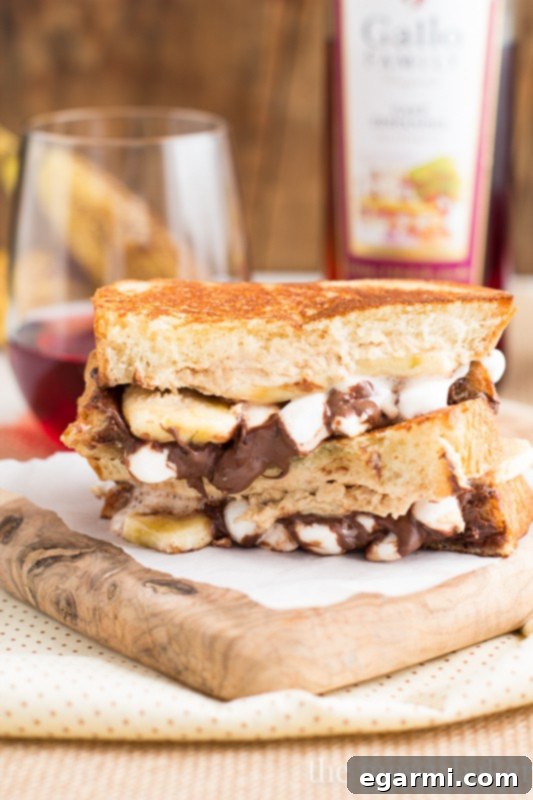 Gooey Melted Cheese in Funky Monkey Dessert Grilled Cheese