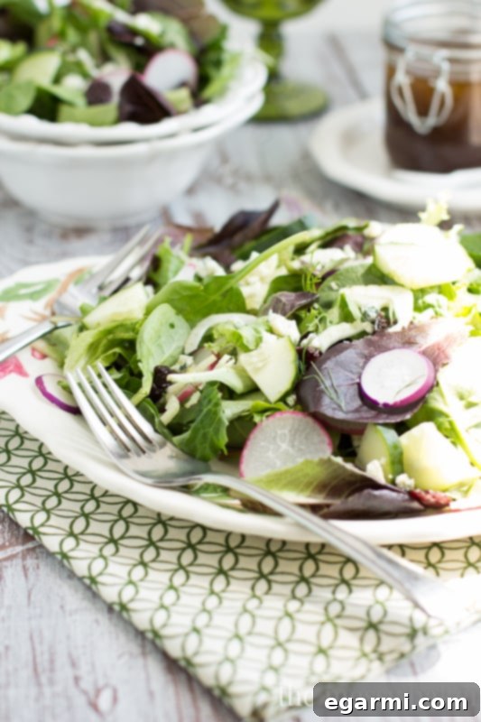 Bright Fennel Radish Salad with Cherry Balsamic 9 Close-up of Fennel & Radish Salad - A detailed shot showcasing the textures of thinly sliced fennel, radishes, dried cherries, and blue cheese crumbles.