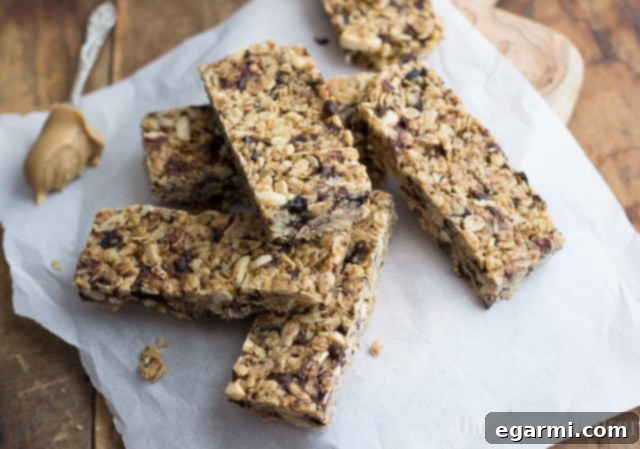 Healthy Chocolate Chip Peanut Butter Granola Bars
