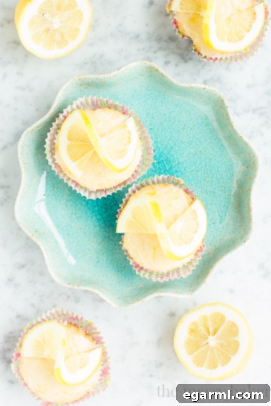 Delicious Lemon Cupcakes with Lemon Glaze close-up