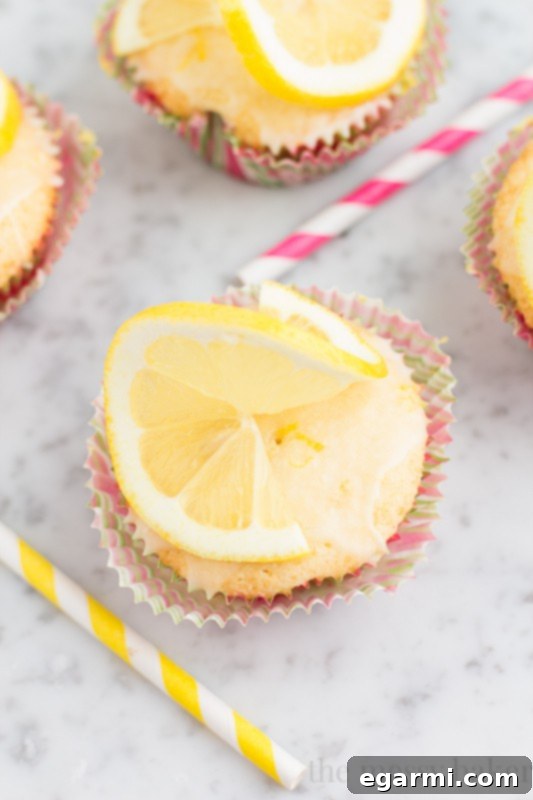 Freshly baked Lemon Cupcakes ready for glazing