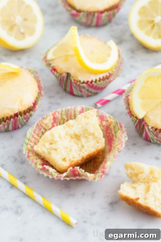 Ready-to-eat Lemon Cupcakes with Lemon Glaze