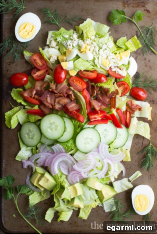 Vibrant Cobb Salad with Fresh Herbs and Creamy Dressing
