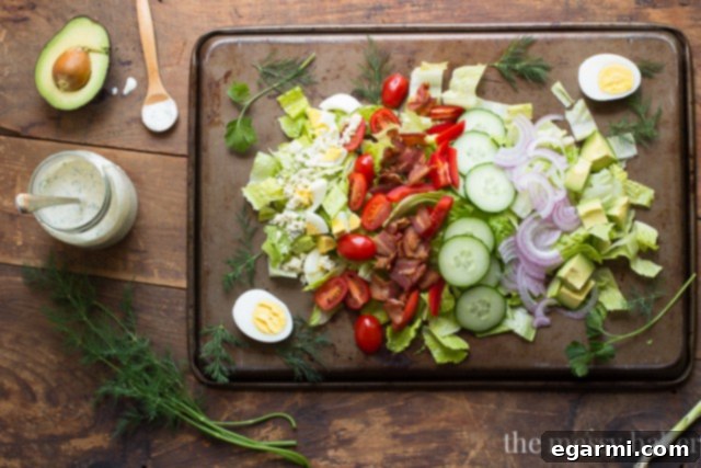 Close-up of Fresh Herbs and Vegetables for Cobb Salad