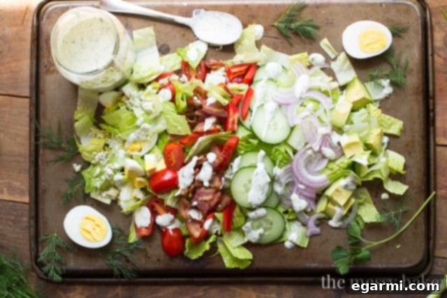 Homemade Cobb Salad with Buttermilk Ranch Dressing