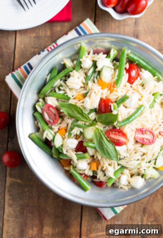 Refreshing Summer Orzo Salad with Mozzarella and Basil