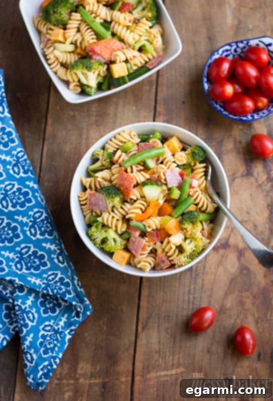 Homemade Pasta Salad with Italian Dressing and Fresh Ingredients