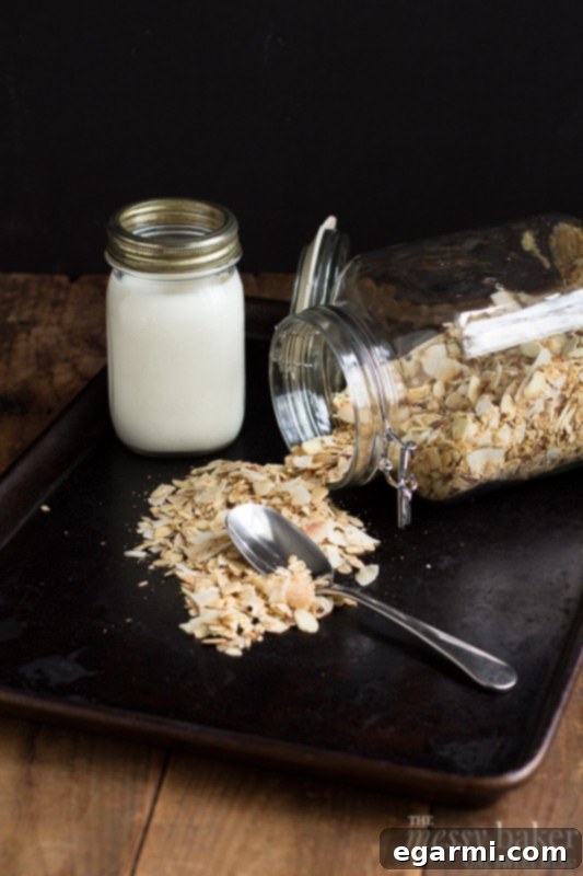 Golden Coconut Muesli 7 Toasted Coconut Muesli cooling on a baking sheet