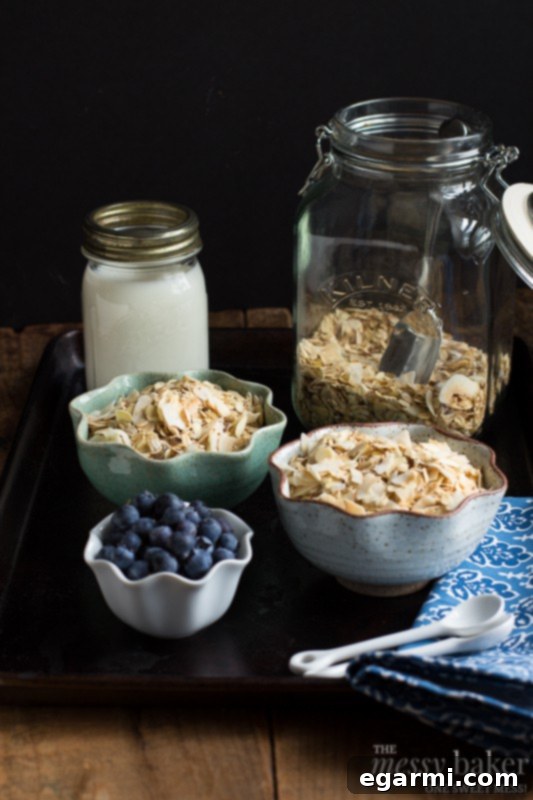 Golden Coconut Muesli 8 Toasted Coconut Muesli with Greek yogurt and fresh berries