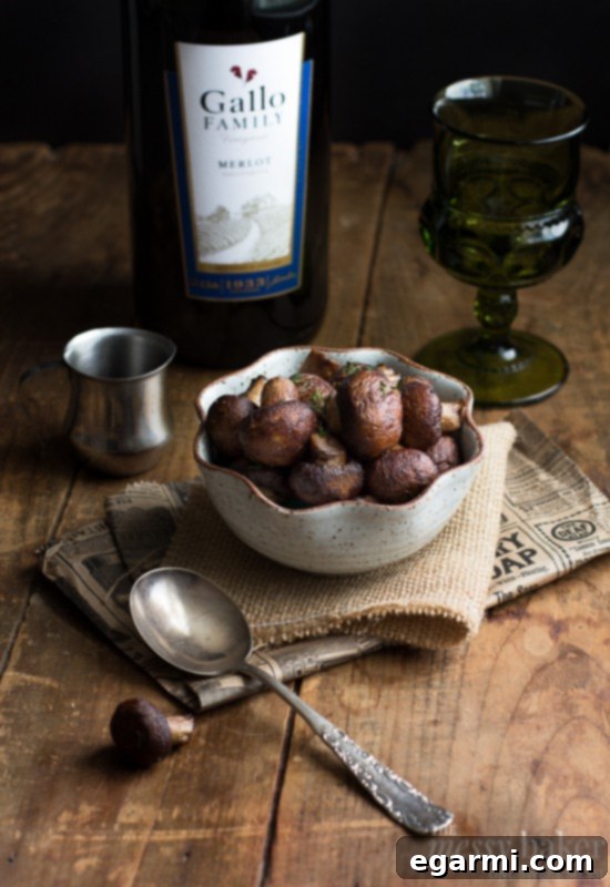 Grilled Cremini Mushrooms with Rich Merlot Reduction - Perfect Summer Side Dish
