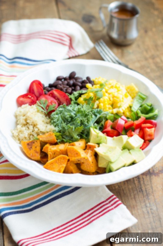 Southwest Fiesta Bowl 8 Appetizing Southwestern Veggie Bowl ready to be enjoyed, showing rich textures