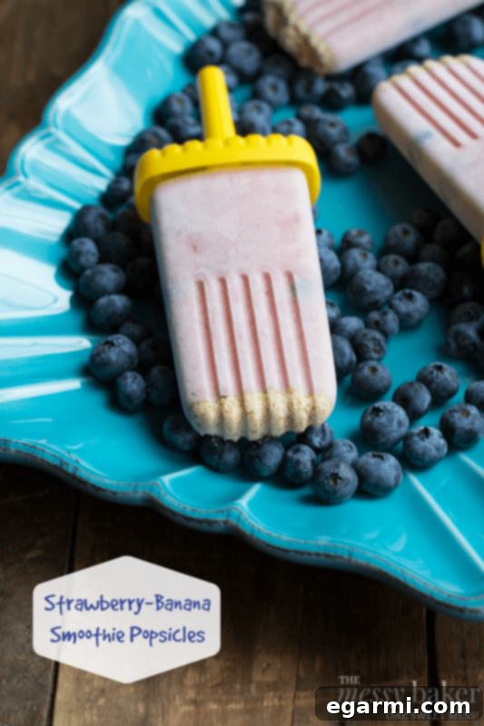 Healthy Strawberry-Banana Smoothie Popsicles | The Messy Baker Blog