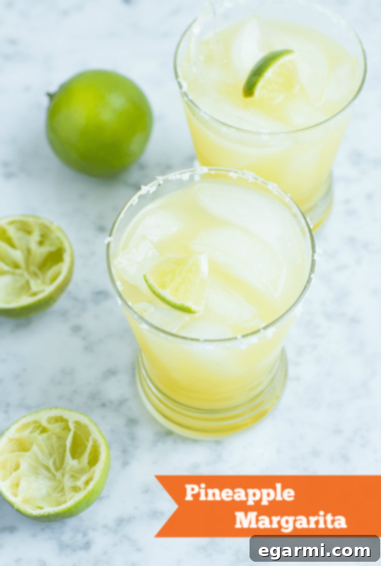 Refreshing Pineapple Margarita ready for a summer party