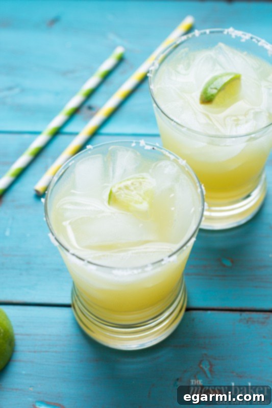 Delicious Pineapple Margarita in a glass for a BBQ party