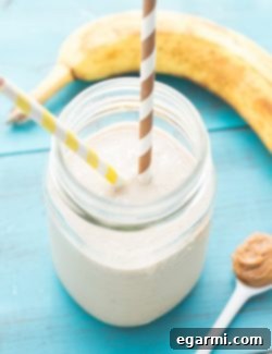 Energizing Peanut Butter Banana Oat Smoothie 8 Final Peanut Butter Banana Oat Smoothie ready to drink