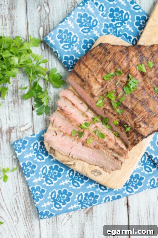 Marinated Flank Steak with Tequila and Chipotle Ready for Grilling