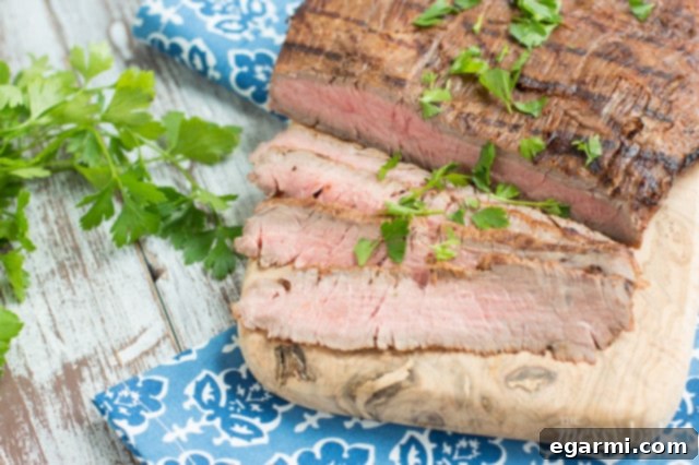 Close-up of Delicious Grilled Tequila Chipotle Flank Steak