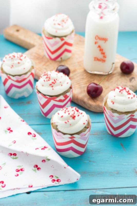 Cupcakes in Baking Process - Cherry Chocolate Chip Cupcakes