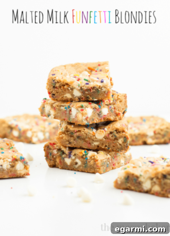 Delicious Malted Milk Funfetti Blondies: A Chewy and Gooey Dessert Recipe