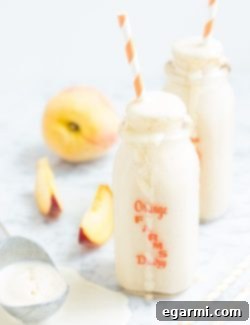Finished Peach Pie Milkshake ready to serve.