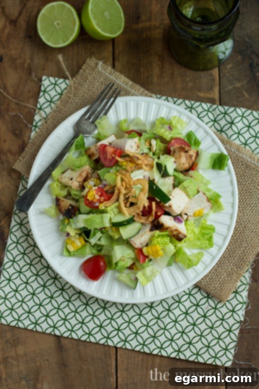 Fresh Tequila-Lime Chicken Chopped Salad with grilled chicken