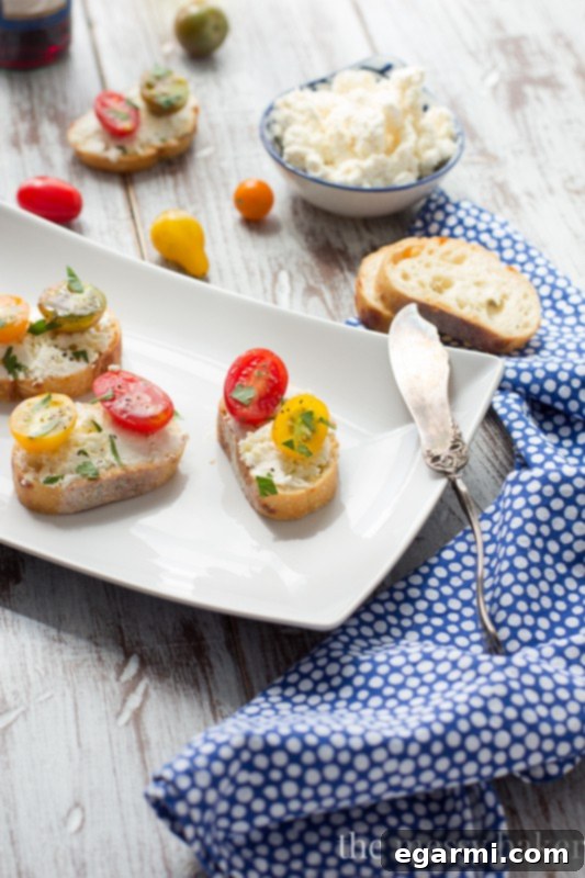 Easy Ricotta Toasts with Tomatoes Appetizer | Perfect for Football and Tailgating