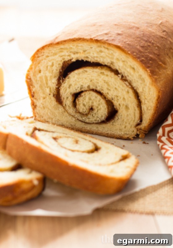 Close-up of two warm Cinnamon Swirl Loaves resting on a cooling rack, showcasing their rich, golden-brown crust and the visible cinnamon sugar swirl peeking through.