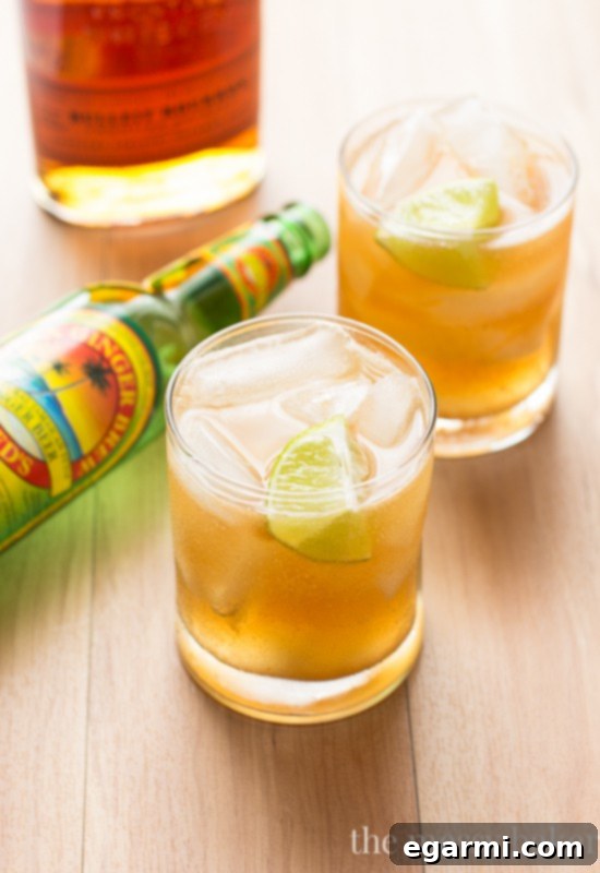 Apple Ginger Bourbon Cocktail | www.themessybakerblog.com