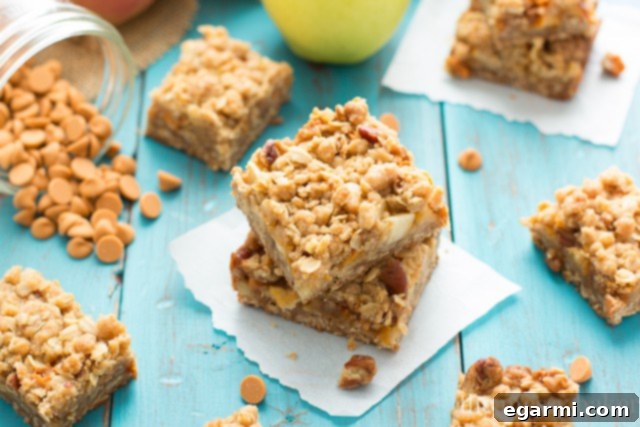 Sweet, Gooey Butterscotch Apple Crumb Bars | Best Autumn Desserts