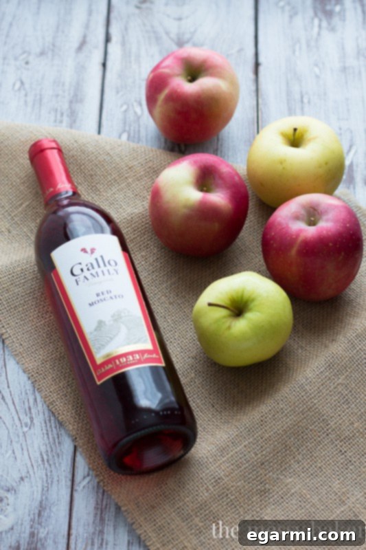 Bottle of Gallo Family Red Moscato Wine for Candied Apple Recipe