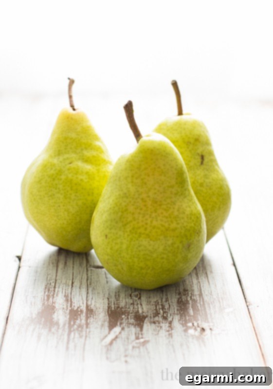 Fresh, ripe fall pears waiting to be transformed into delicious dishes.