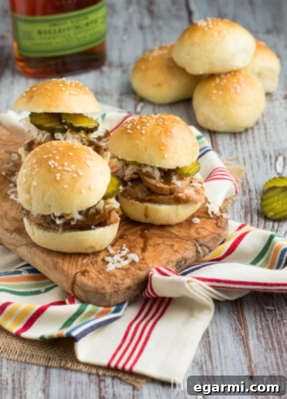 Easy Cuban Pork Sliders with Mustard Bourbon Glaze Recipe | www.themessybakerblog.com