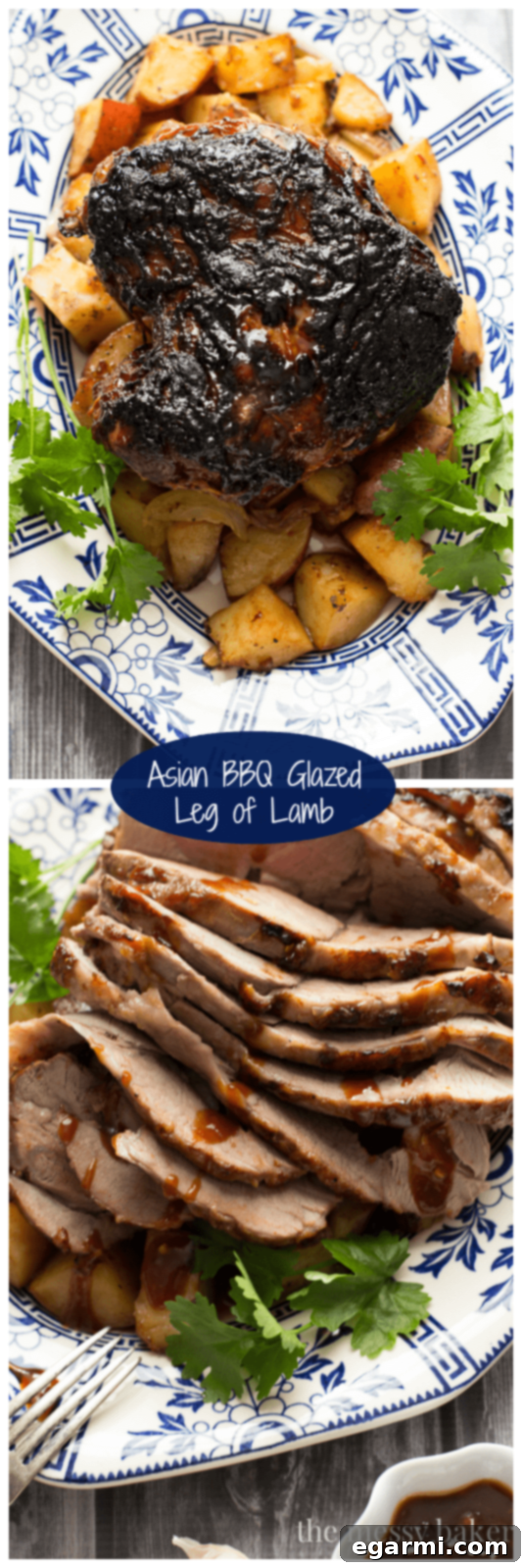 Roasted Leg of Lamb with Asian BBQ Glaze