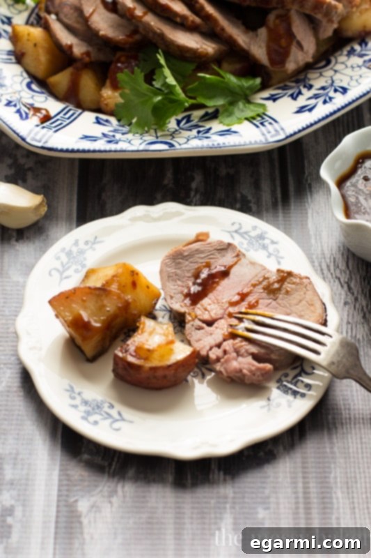 Basting Leg of Lamb with Asian BBQ Sauce