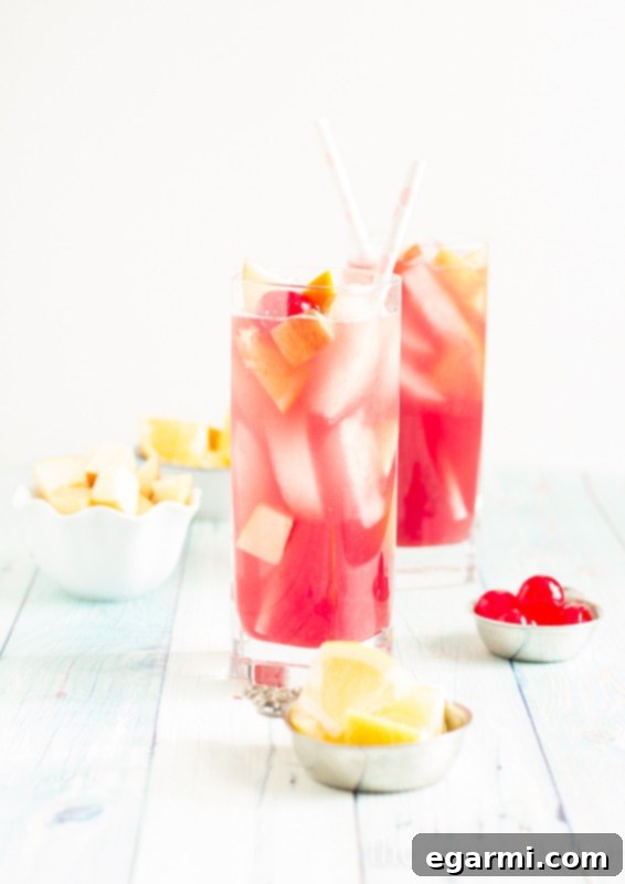 Lush Black Cherry Sangria in a glass, ready to be served