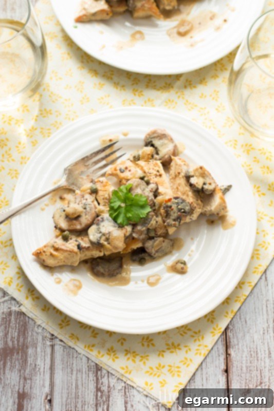 Creamy Dijon Chicken with Mushrooms, a quick and easy weeknight dinner