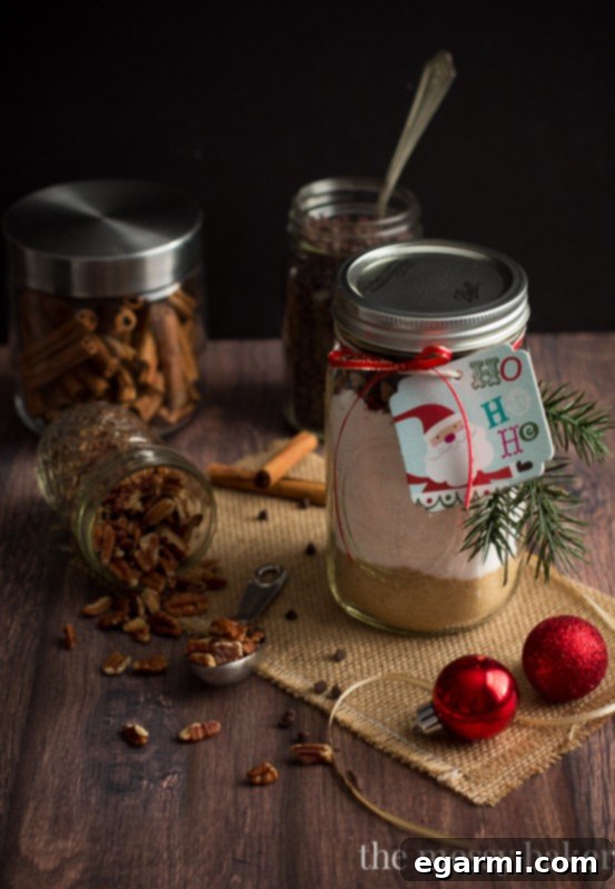 Chocolate Chip Pecan Banana Bread Gift Jars ready with custom recipe cards attached