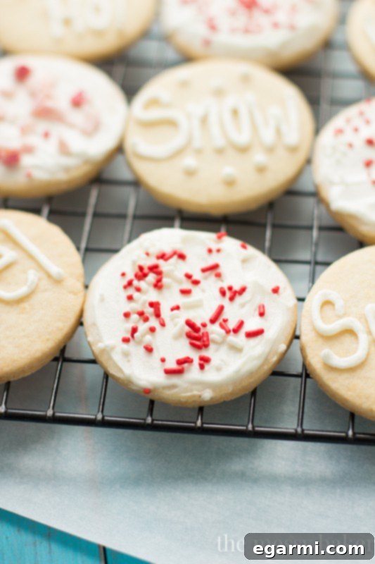 Gluten-Free Holiday Mint Sugar Cookies 4 Close-up of freshly baked Gluten-Free Peppermint Sugar Cookies on a cooling rack