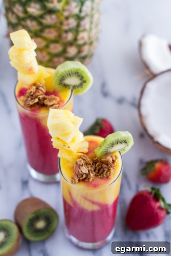 Exotic Tropical Fruit Breakfast Smoothie