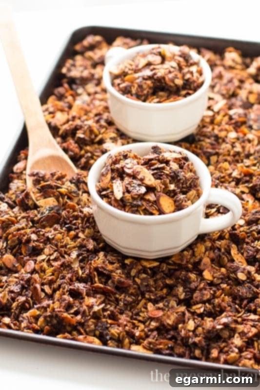 Irresistible Nutella Almond Granola, a perfect balance of healthy and indulgent