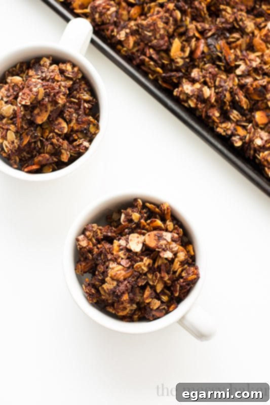 Crunchy Nutella Almond Granola with a hint of coconut