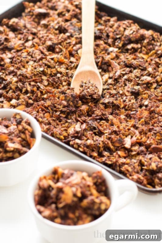 Finished Nutella Almond Granola in a jar