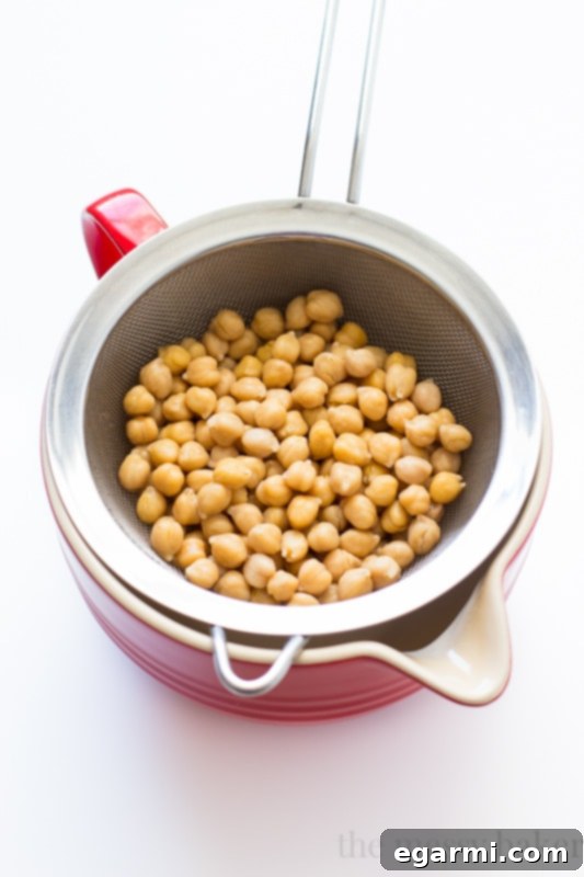 Step 1: Drain and Rinse Garbanzo Beans