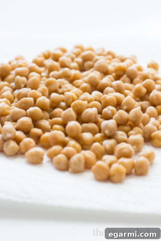 Step 2: Dry Garbanzo Beans on Paper Towels