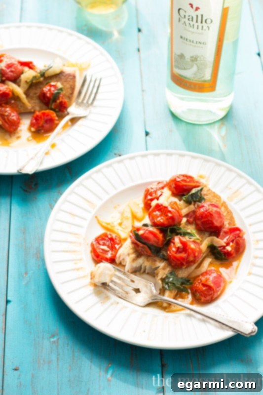 Mahi Mahi with Roasted Tomatoes and Fennel - A perfect romantic dinner idea