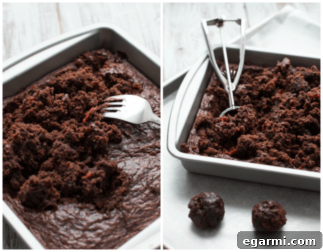 Preparing Chocolate Covered Cherry Brownie Truffles