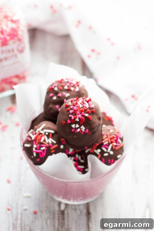 Finished Chocolate Covered Cherry Brownie Truffles