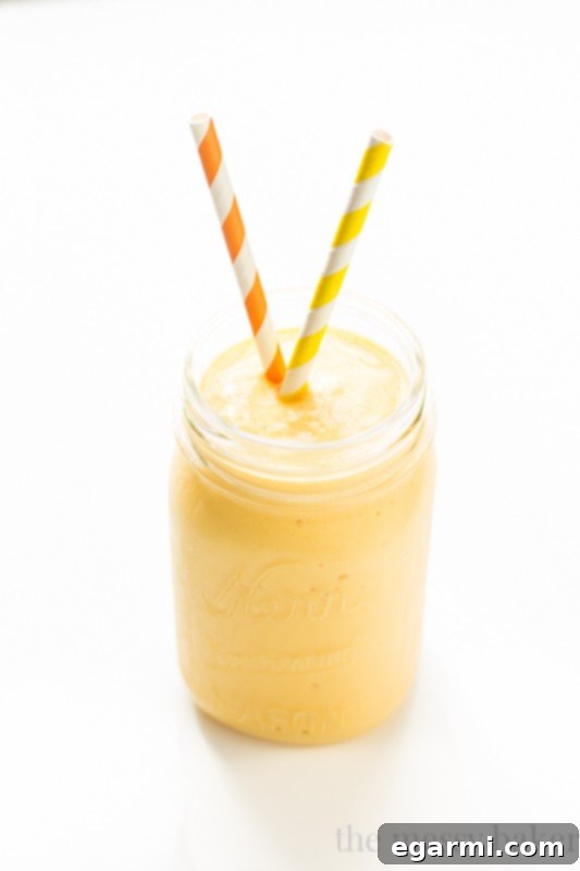 Tropical Lassi Close-Up with Fresh Fruits