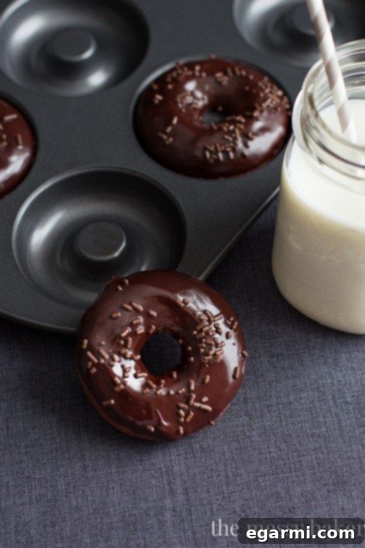 Moist Chocolate Baked Donuts with Coffee Flavor
