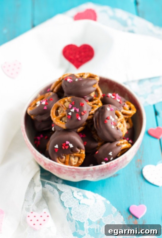 Peanut Butter Stuffed Chocolate Covered Pretzels
